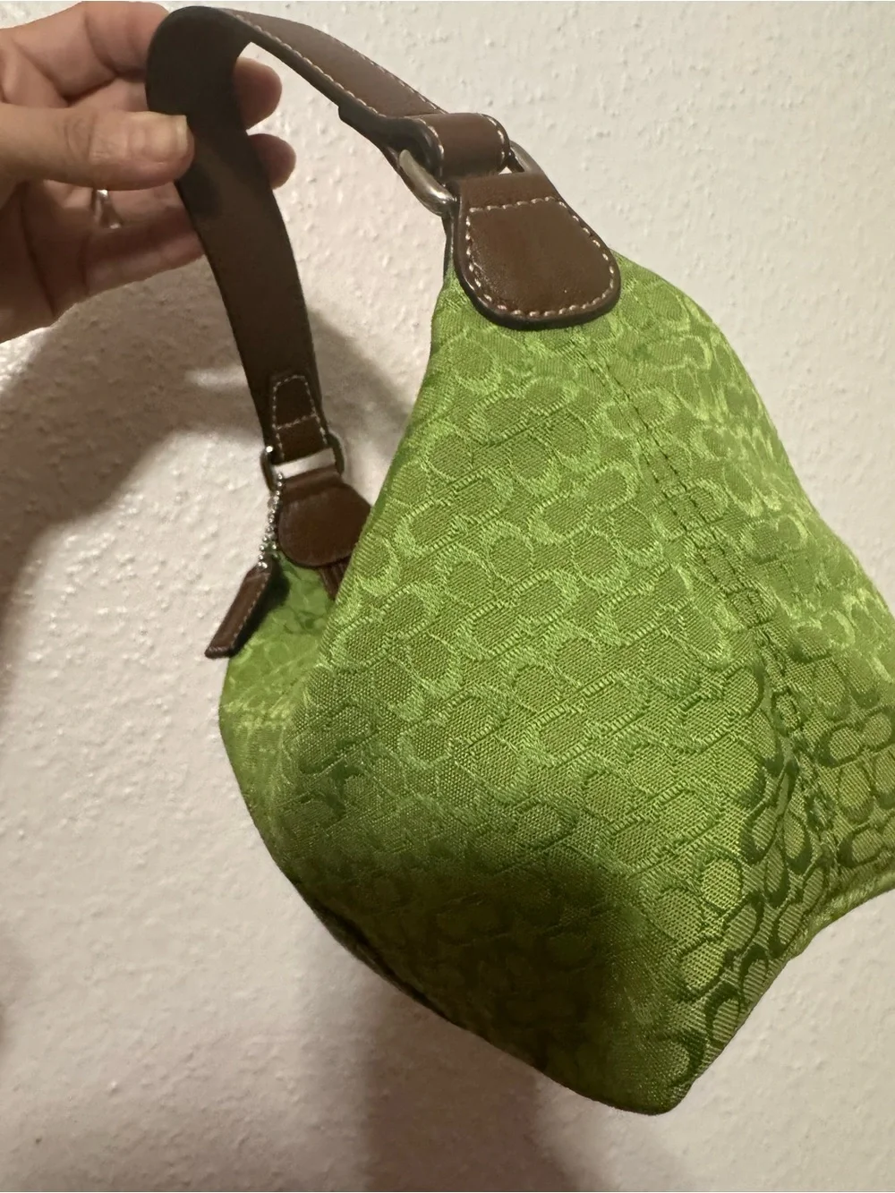 Coach Soho mini Vibrant Green Signature Jacquard Shoulder Bag
